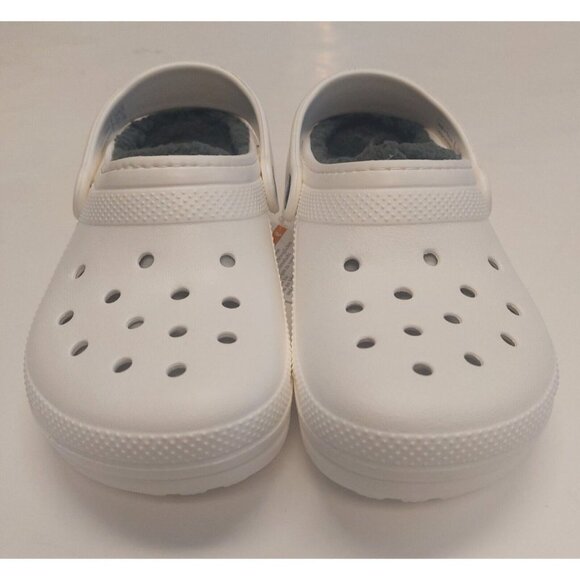 CROCS Kids Size J2 Classic Lined Clog K Lightweight Slip On Clogs Shoes White - Picture 5 of 8